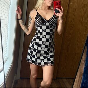 Forever 21 Black and White Slip Mini Dress